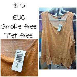 Torrid Tan Tank Top with Peplum Detail